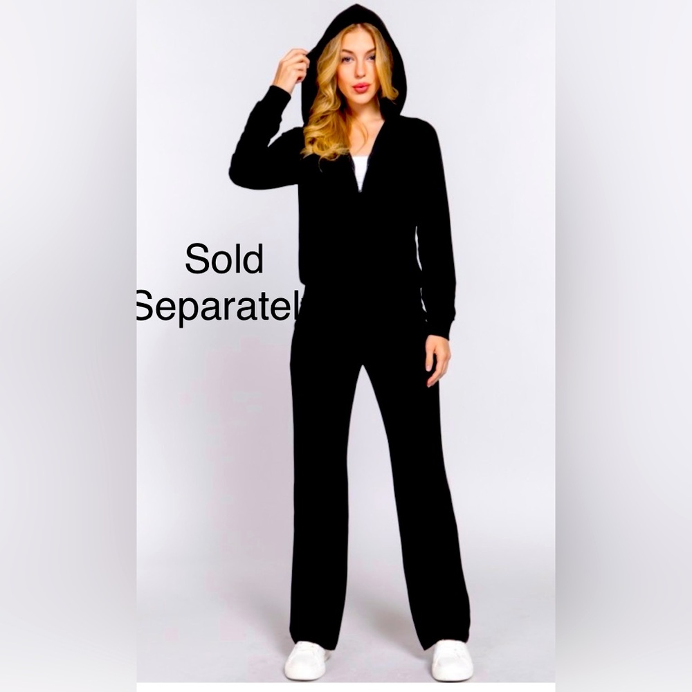 BA1-2🤽♀️Epic athleisure zip jacket or pants in Black french terry -separates!